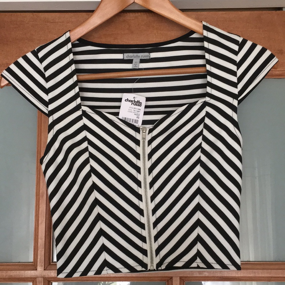 Charlotte Russe Zipper Crop Top